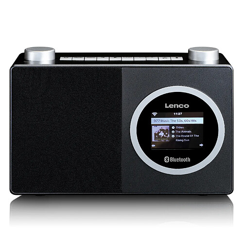 Lenco Radio Internet avec écran couleur et Bluetooth® DIR-70BK Noir-Argent