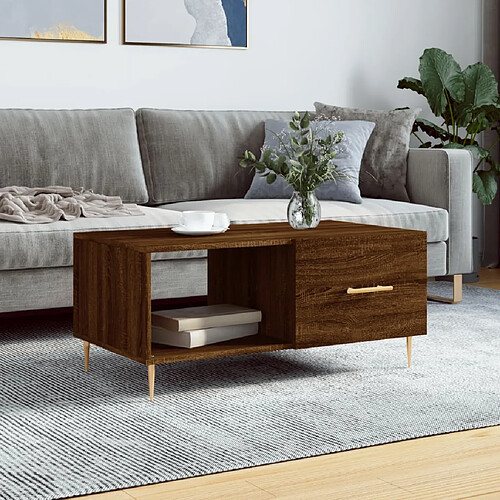 vidaXL Table basse chêne marron 90x50x40 cm bois d'ingénierie