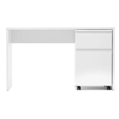 Homestyle4U Bureau blanc avec conteneur mobile