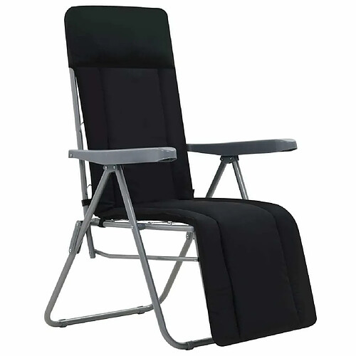 Maison Chic Lot de 2 Chaises pliables de jardin avec coussins - Fauteuil d'extérieur Noir -MN89327