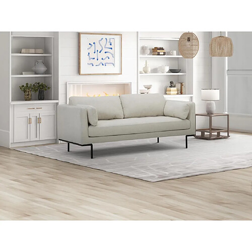 Vente-Unique Canapé 3 places en tissu beige et pieds en métal ISABELLA de Maison Céphy