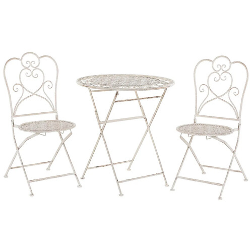 Beliani Ensemble pour bistro TRIESTE Métal Beige clair