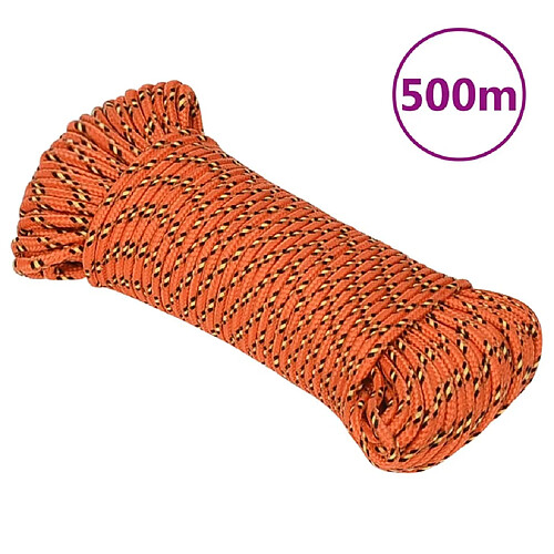 vidaXL Corde de bateau Orange 5 mm 500 m Polypropylène