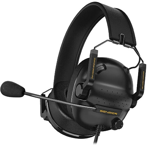 Chrono Casque de jeu SG500 Surround Sound Pro avec microphone antibruit - Coussinets d'oreille amovibles en mousse à mémoire de forme - Casque portable pliable pour PC, PS4, PS5, Xbox One, Switch(noir)