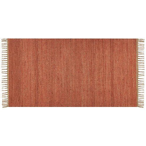 Beliani Tapis en jute 80 x 150 cm rouge clair LUNIA