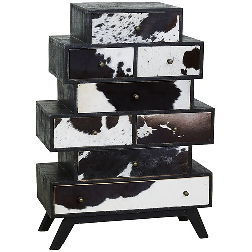 Aubry Gaspard Grande commode Zigzag Vache noire.