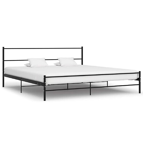 vidaXL Cadre de lit sans matelas noir métal 200x200 cm