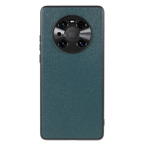 Coque en TPU + cuir véritable texture litchi vert pour votre Huawei Mate 40 Pro