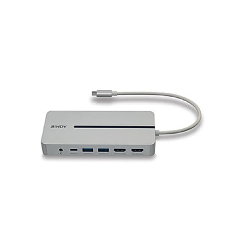 Lindy 43360 station d'accueil Avec fil USB 3.2 Gen 1 (3.1 Gen 1) Type-C Argent, Blanc