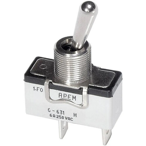 Interrupteur à levier 1 x On/Off/On APEM 6-639H/2 250 V/AC 6 A permanent/0/permanent 1 pc(s)