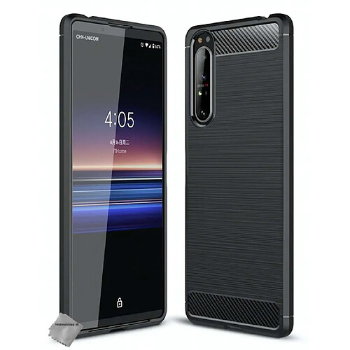 Htdmobiles Coque silicone gel carbone pour Sony Xperia 1 II + verre trempe - NOIR