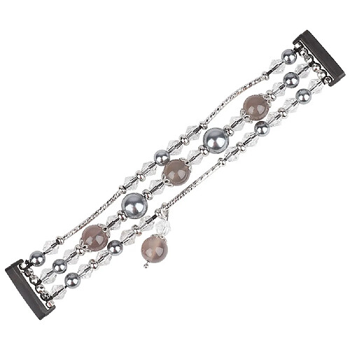 Bracelet en perles tressées bijoux en perles d'agate pour votre Fitbit Versa 4/Sense 2 - noir