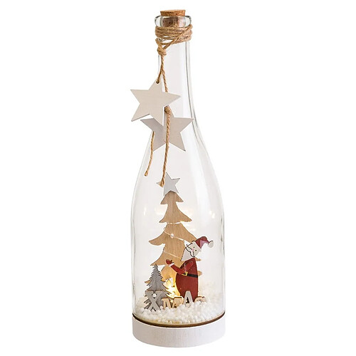 BigBuy Home Décorations de Noël Multicouleur Père Noël Bouteille 8,3 x 8,3 x 28,5 cm