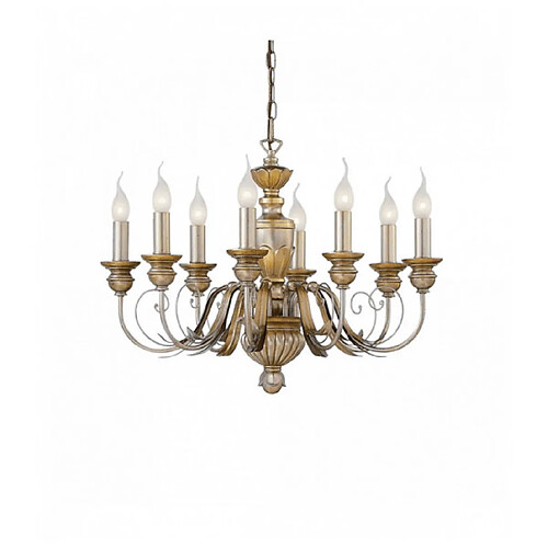 Ideal Lux Suspension Dorée antique DORA 8 ampoules