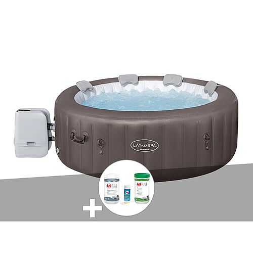 Kit spa gonflable Bestway Lay-Z-Spa Dominica rond Hydrojet 4/6 places + Kit de traitement au brome