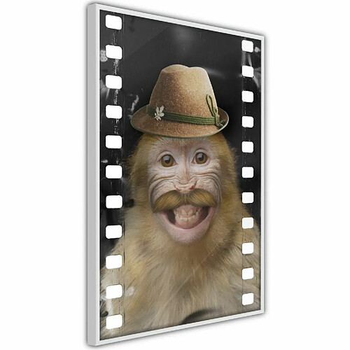 Paris Prix Affiche Murale Encadrée Dressed Up Monkey 30 x 45 cm Blanc