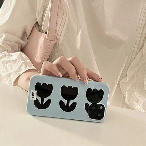 GUPBOO Étui pour iPhone11 Une rangée de tulipes style coréen coque de téléphone en silicone