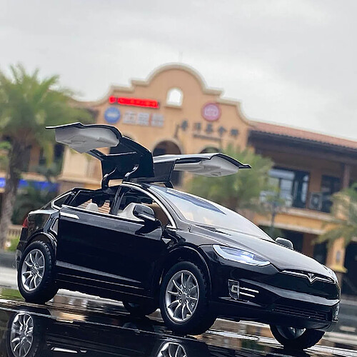 Universal 1: 24 Tesla Model X Alliage Modèle Jouet de voiture pour enfants 1/24 Grande taille Moule Jouet de voiture pour enfants Cadeau d'anniversaire de Noël pour les garçons | Jouets moulés sous pression(Le noir)