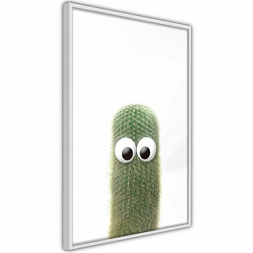 Paris Prix Affiche Murale Encadrée Funny Cactus IV 20 x 30 cm Blanc