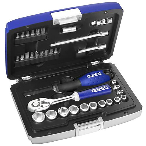 Coffret de 35 pièces, douilles 1/4"" et embouts Expert E194672