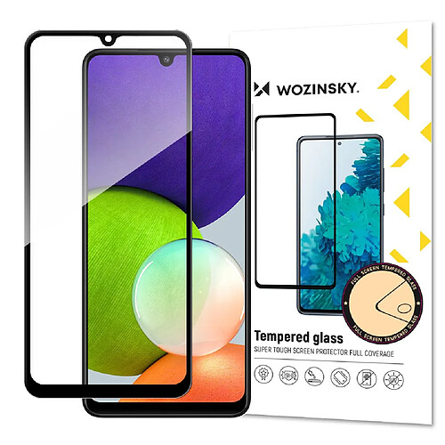 Ozzzo wozinsky super tough full glue verre trempe plein ecran avec frame coque friendly samsung galaxy a22 4g noir