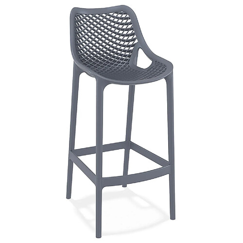 Alterego Tabouret de jardin 'BROZER' gris foncé en matière plastique