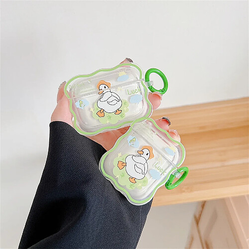 GUPBOO Airpods Coque Housse Étui Protecteur Compatible pour AirPods 3-Ins mignonne petite fille de dessin animé de canard