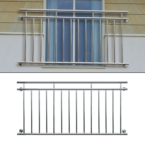 Ecd Germany Garde-corps balcon à la francaise appui rambarde grille de sécurité 90 x 100 cm