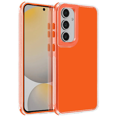 Avizar Coque pour Samsung Galaxy S24 FE Coins Antichoc Bumper Orange