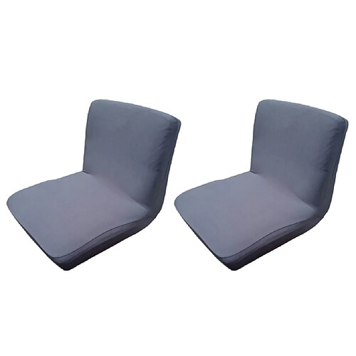 2xdark gris spandex stretch bas dossier court chaise couverture tabouret