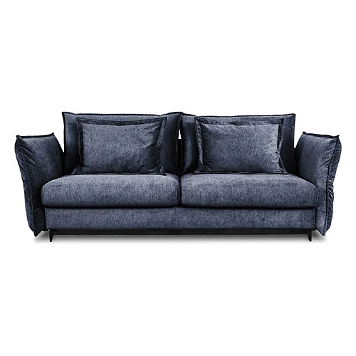 MAISON AUBERTIN Canapé Tissu Droit Convertible Bleu Verduro 3 Pl