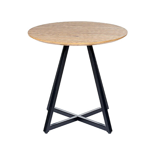 Beliani Table d'appoint teinte bois clair et noir ATOKA