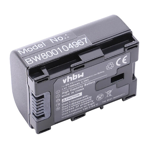 vhbw Batterie 1200mAh (3.6V) à puce pour JVC GZ-HM650BU, GZ-HM655, GZ-HM670, GZ-HM690, GZ-HM845, GZ-HM855, GZ-HM860, GZ-HM870 remplace BN-VG114.