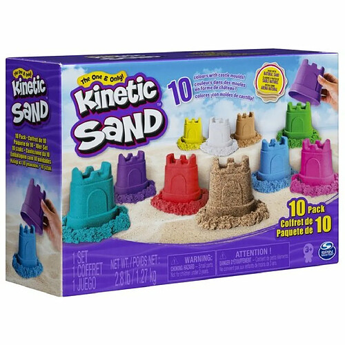 Spin Master COFFRET PACKS DE SABLE 10 COULEURS 1,27 KG Kinetic Sand