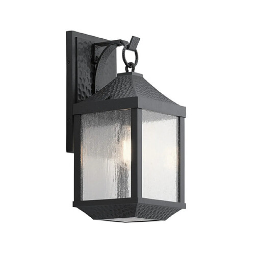 Elstead Lighting Applique murale extérieur Springfield Verre ensemencé Noir en détresse