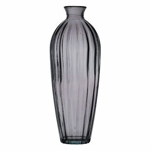 BigBuy Home Vase Gris verre recyclé 12 x 12 x 29 cm