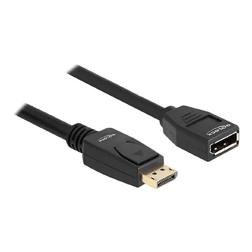 Delock - DisplayPort-Verlängerungskabel - DisplayPort (M) zu DisplayPort (W) - DisplayPort 1,2 - 5,0m - unterstützt 4K 60 Hz (3840 x 2160) - Schwarz (80004)