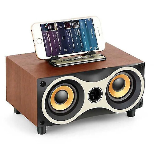 Universal Haut-parleur Bluetooth sans fil Bluetooth sans fil Portable en bois avec son et basse haute définition (rouge)