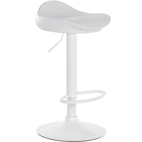 Decoshop26 Tabouret de bar en synthétique blanc et plastique avec repose-pieds design moderne TDB10579