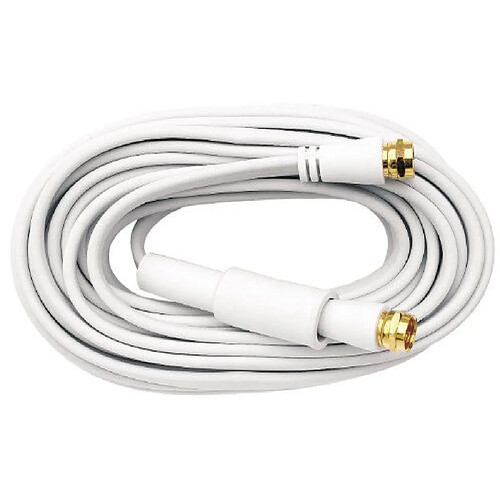 Axing SFK 999-02 câble coaxial plat 10 m par satellite ou terrestre raccords F, blanc