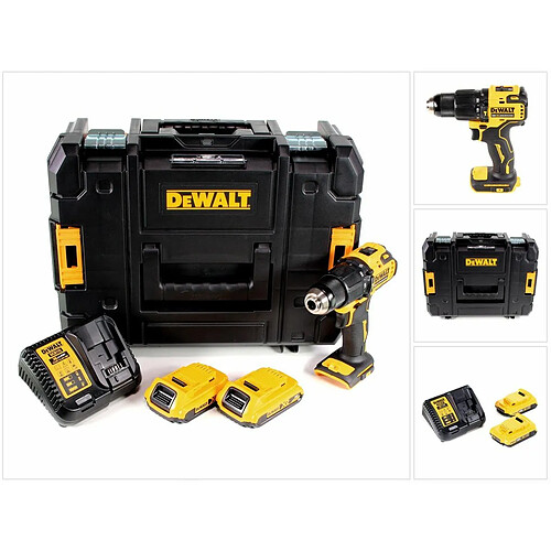 DeWalt DCD 709 D2T Perceuse-visseuse à percussion sans fil 18V 65Nm + 2x Batteries 2,0Ah + Chargeur + Coffret de transport