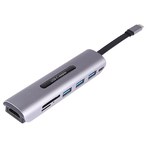 Wewoo Adaptateur V157A 7 en 1 USB-C / Type-C vers PD + USB 3.0 x 3 + SD + TF + Ports HDMI Station d'accueil et lecteur de cartes HUB