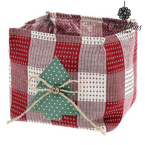 Totalcadeau Panier de décoration hiver noel en textile Rouge - Rangement idée deco pas cher