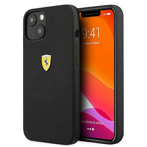 ferrari fessihcp13sbk iphone 13 mini 5,4" noir coque dur silicone