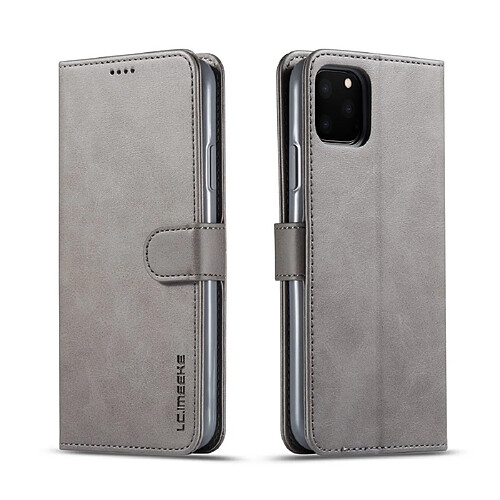 Wewoo Coque Pour iPhone 11 Pro LC.IMEEKE Étui en cuir veau avec support et fentes cartes et portefeuille gris