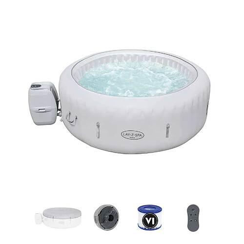 Spa Gonflable Bestway Lay-Z-Spa Paris Pour 4-6 personnes Rond 196x66 cm avec Lumières LED