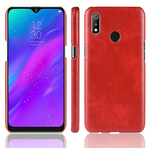 Wewoo Coque antichoc Litchi PC + PU pour OPPO Realme 3 rouge