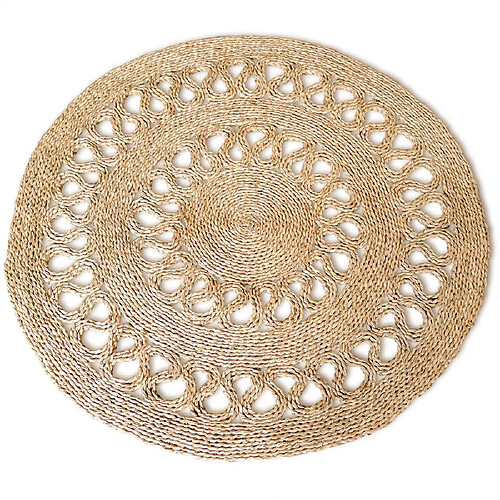 ICONIK INTERIOR Tapis rond en jute - Boho Bali - 120 CM - Ilya Naturel