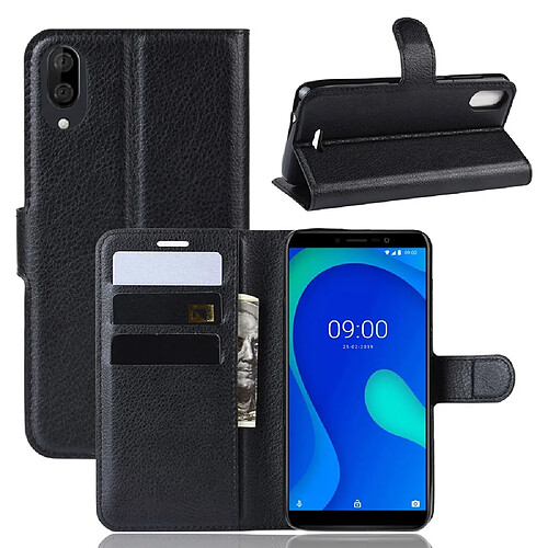 Wewoo Coque Étui en cuir à rabat Litchi pour WIKO Y80 avec porte-monnaie et de carte noir