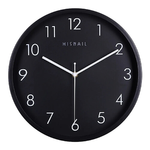 Wewoo Horloge murale noir 12 pouces créatif décoratif rond forme métal brossé salon mur